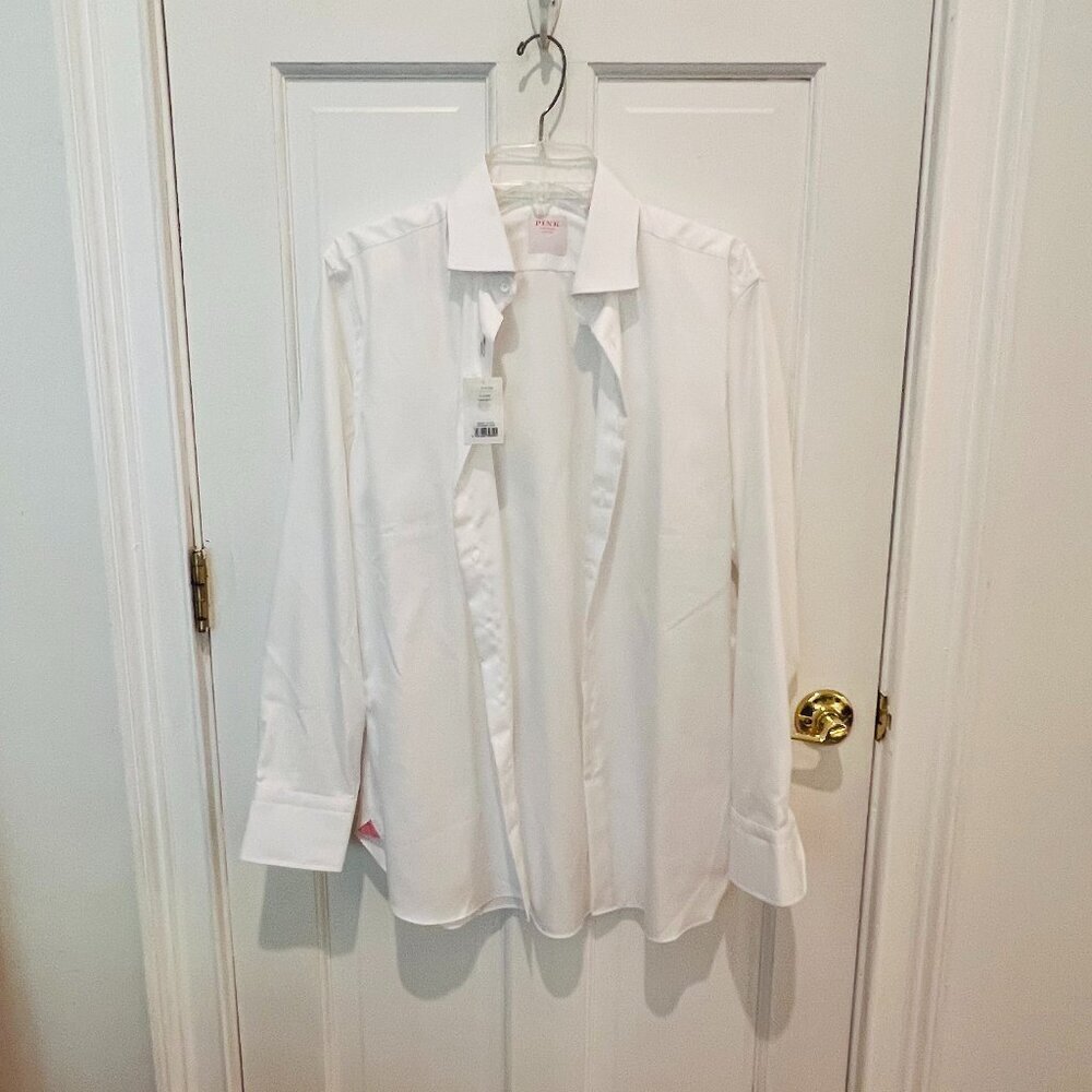 PINK Shirtmaker London Tailored Dress Shirt White Men's Size 15.5 New with Tags